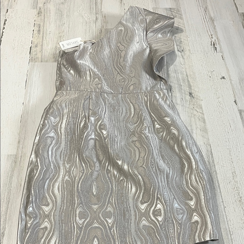 SAYLOR Ann One-Shoulder Silver Dress Size Small. NWT - Picture 8 of 12